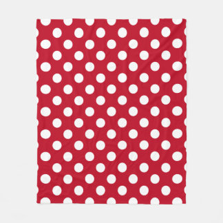 Weißpolka Punkte auf rot Fleecedecke