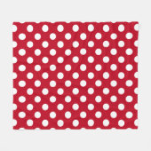 Weißpolka Punkte auf rot Fleecedecke (Vorderseite (Horizontal))