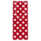 Weißpolka Punkte auf rot Geschenktüte Für Weinflaschen (Rückseite)