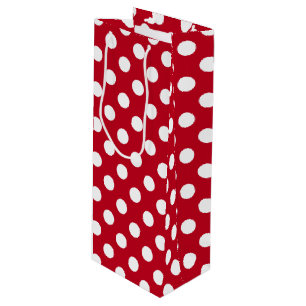 Weißpolka Punkte auf rot Geschenktüte Für Weinflaschen