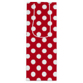 Weißpolka Punkte auf rot Geschenktüte Für Weinflaschen (Vorderseite)