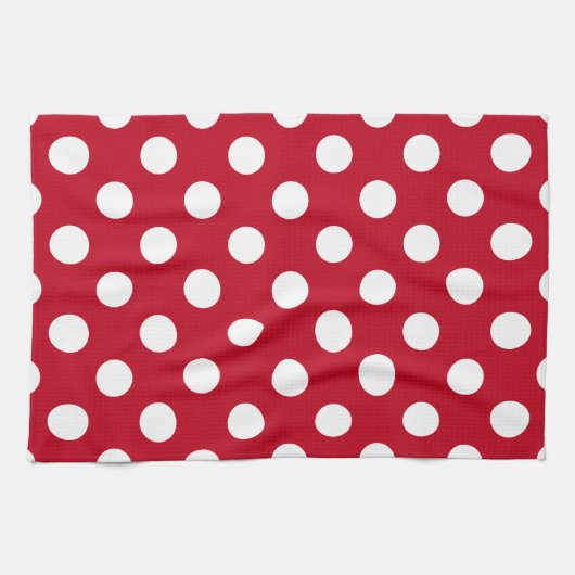 Weißpolka Punkte auf rot Handtuch (Horizontal)