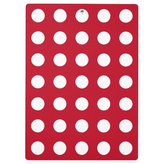 Weißpolka Punkte auf rot Klemmbrett (Rückseite)