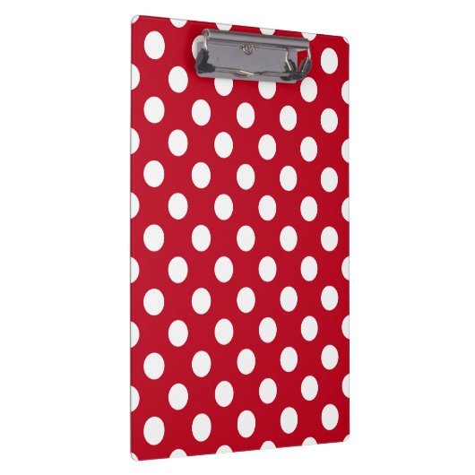 Weißpolka Punkte auf rot Klemmbrett (Rechts)