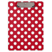 Weißpolka Punkte auf rot Klemmbrett (Vorderseite)