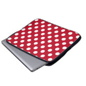 Weißpolka Punkte auf rot Laptopschutzhülle (Vorne Knopf)
