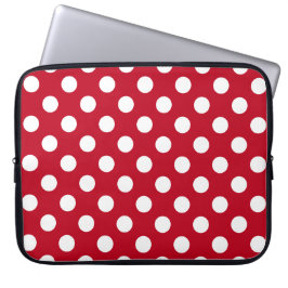 Weißpolka Punkte auf rot Laptopschutzhülle