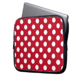 Weißpolka Punkte auf rot Laptopschutzhülle (Vorderseite Links)