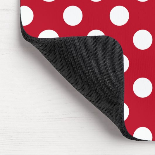 Weißpolka Punkte auf rot Mousepad (Ecke)