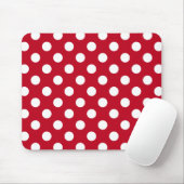 Weißpolka Punkte auf rot Mousepad (Mit Mouse)