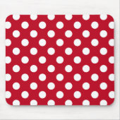 Weißpolka Punkte auf rot Mousepad (Vorne)