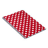 Weißpolka Punkte auf rot Notizblock (Rechte Seite)