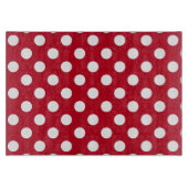 Weißpolka Punkte auf rot Schneidebrett (Vorderseite)