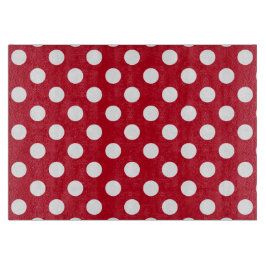 Weißpolka Punkte auf rot Schneidebrett