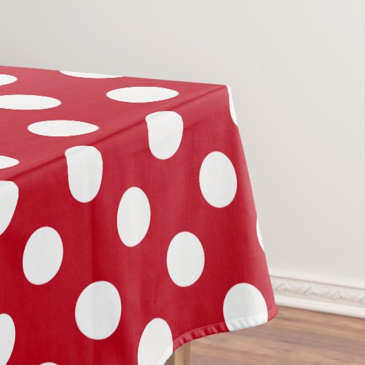 Weißpolka Punkte auf rot Tischdecke (Beispiel)