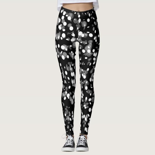 Weißpolka-Punkte Leggings (Vorderseite)
