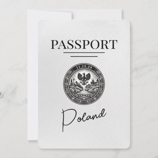 Weißpolnischer Pass Save the Date (Vorderseite)