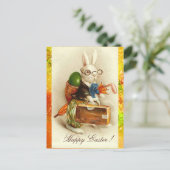 WEISSRABBIT-REISE MIT EASTER EGG FEIERTAGSPOSTKARTE (Stehend Vorderseite)