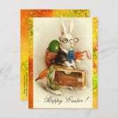 WEISSRABBIT-REISE MIT EASTER EGG FEIERTAGSPOSTKARTE (Vorne/Hinten)