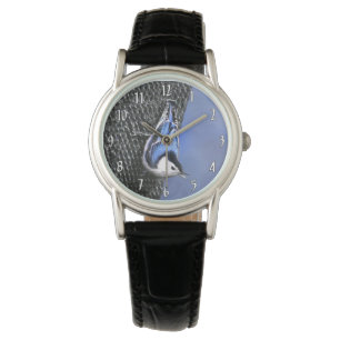Weißreißer Nuthatch Malerei Original Vogelkunst Armbanduhr