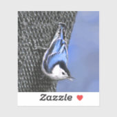 Weißreißer Nuthatch Malerei Original Vogelkunst Aufkleber (Blatt)