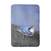 Weißreißer Nuthatch Malerei Original Vogelkunst Badematte (Vorderseite Vertikal)
