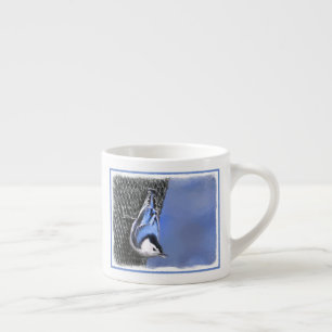 Weißreißer Nuthatch Malerei Original Vogelkunst Espressotasse