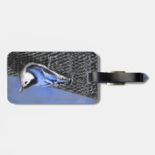 Weißreißer Nuthatch Malerei Original Vogelkunst Gepäckanhänger (Rückseite horizontal)