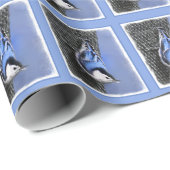 Weißreißer Nuthatch Malerei Original Vogelkunst Geschenkpapier (Rolleneckpunkt)