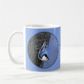 Weißreißer Nuthatch Malerei Original Vogelkunst Kaffeetasse (Links)