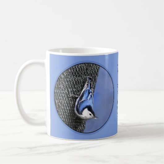 Weißreißer Nuthatch Malerei Original Vogelkunst Kaffeetasse (Links)