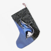 Weißreißer Nuthatch Malerei Original Vogelkunst Kleiner Weihnachtsstrumpf (Rückseite (Hängend))