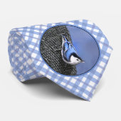 Weißreißer Nuthatch Malerei Original Vogelkunst Krawatte (Gerollt)