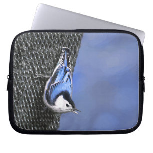 Weißreißer Nuthatch Malerei Original Vogelkunst Laptopschutzhülle
