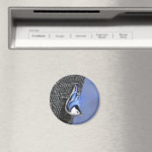 Weißreißer Nuthatch Malerei Original Vogelkunst Magnet (In Situ (Geschirrspüler))