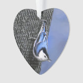 Weißreißer Nuthatch Malerei Original Vogelkunst Ornament (Vorderseite)