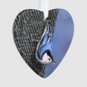 Weißreißer Nuthatch Malerei Original Vogelkunst Ornament (Vorderseite)