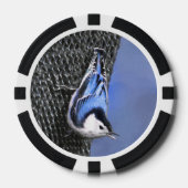 Weißreißer Nuthatch Malerei Original Vogelkunst Pokerchips (Vorderseite)