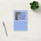 Weißreißer Nuthatch Malerei Original Vogelkunst Post-it Klebezettel (Büro)
