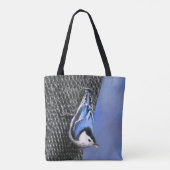 Weißreißer Nuthatch Malerei Original Vogelkunst Tasche (Rückseite)