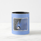 Weißreißer Nuthatch Malerei Original Vogelkunst Tasse (Zentrum)