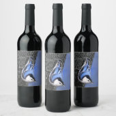 Weißreißer Nuthatch Malerei Original Vogelkunst Weinetikett (Flaschen)