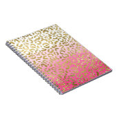 Weißrosa Aquarellfarben Gold Glave Leopard Print Notizblock (Rechte Seite)