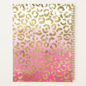 Weißrosa Aquarellfarben Gold Glave Leopard Print Planer (Rückseite)