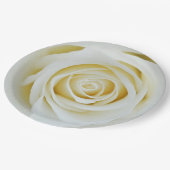 Weißrosa Blume Papierplatte Pappteller (Schrägansicht)