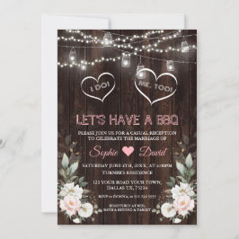 Weißrosa Blume String Lights Stall I DO GRILLEN Einladung