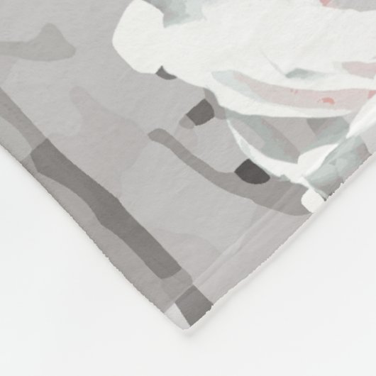 Weißrosa Blume Winterblumengrau Fleecedecke (Ecke)