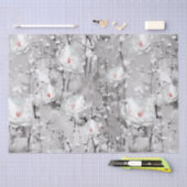 Weißrosa Blume Winterblumengrau Seidenpapier (Handwerk)