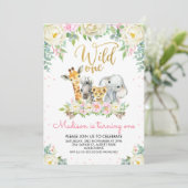 Weißrosa Blumenwilde Einladung zum Geburtstag (Stehend Vorderseite)