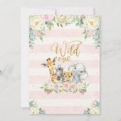 Weißrosa Blumenwilde Einladung zum Geburtstag (Rückseite)